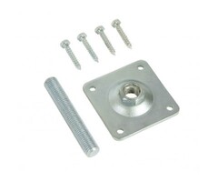 Betonpoer set 75x75mm met M20 draadstang en verstelbare moer 4mm