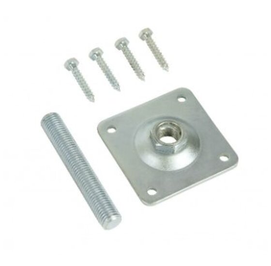 Betonpoer set 75x75mm met M20 draadstang en verstelbare moer 4mm
