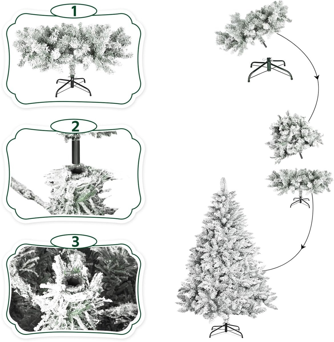 Kerstboom Snow 210 cm – Kunstkerstboom met Sneeuw