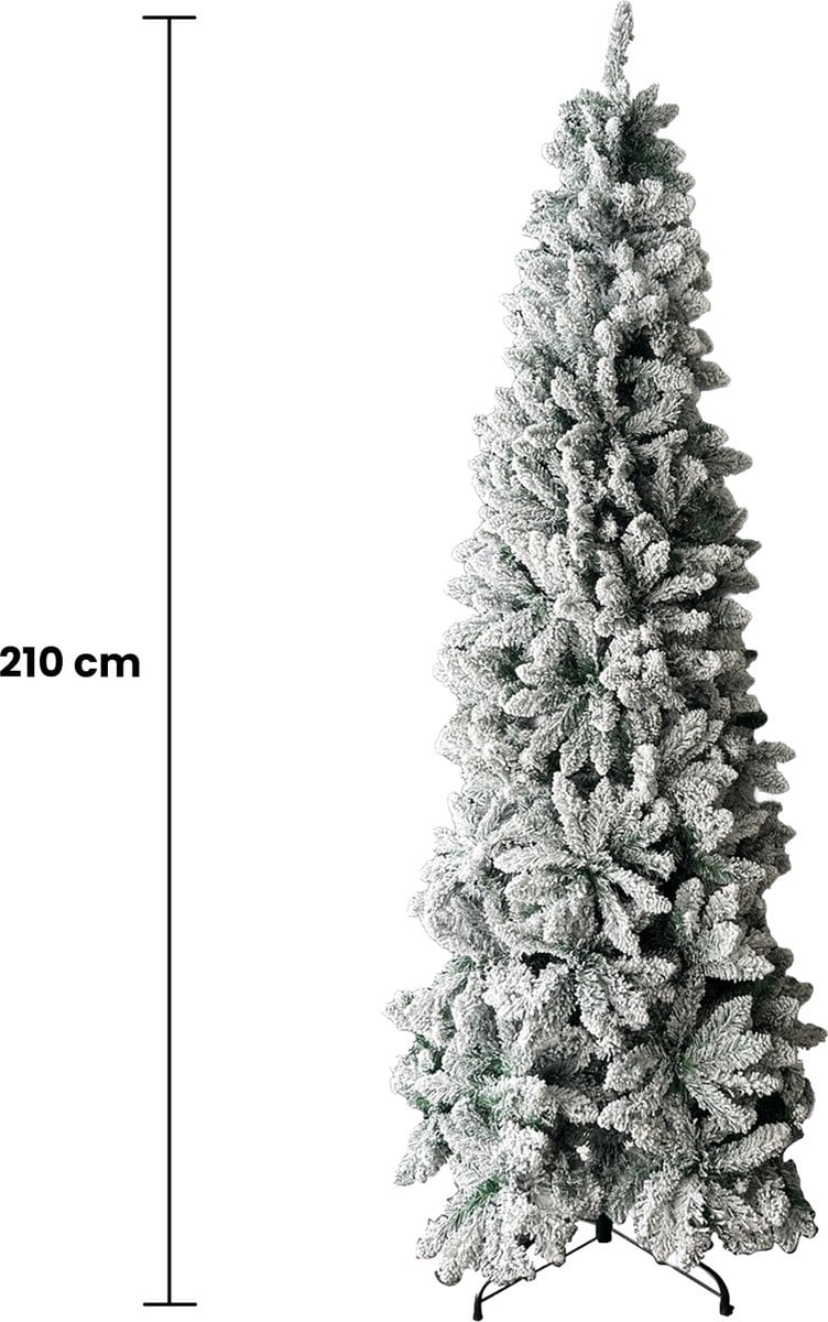 Kerstboom Icy Elegance 210 cm – Smalle Kunstkerstboom