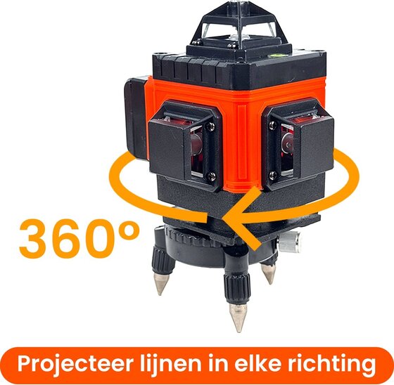 Kruislijnlaser 16 lijnen met Statief en Digitale Waterpas – Zelfnivellerend