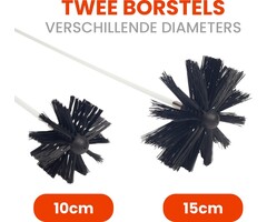 Schoorsteenborstel 9 meter – Borstelset voor Schoorsteen en Leidingen