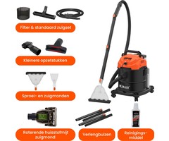 Nat- en Droogzuiger 20L – Alleszuiger met Sproeifunctie en Reinigingsmiddel