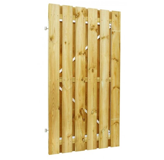 Geschaafde grenen tuindeur 100x180 cm op verstelbaar stalen frame