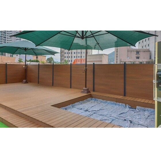 Composiet schutting 180x180 cm teak met UltraShield coating
