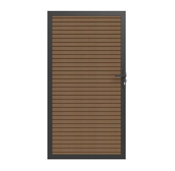 Composiet tuindeur teak triple 100x195 cm met UltraShield