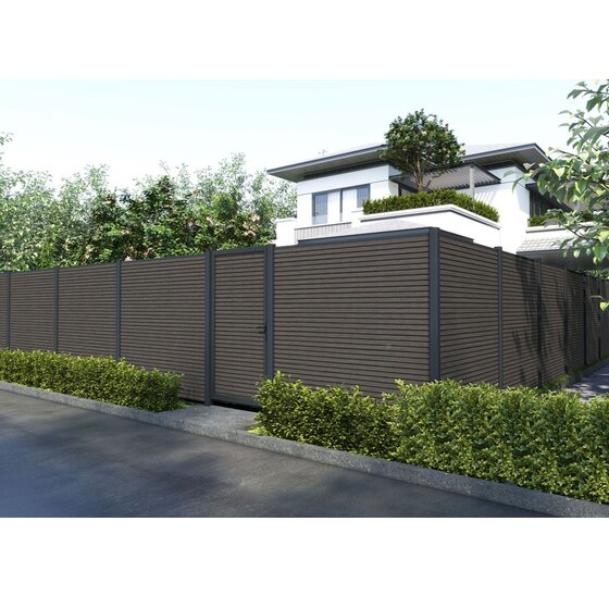 Composiet tuindeur 100x195 cm triple profiel antraciet zilvergrijs