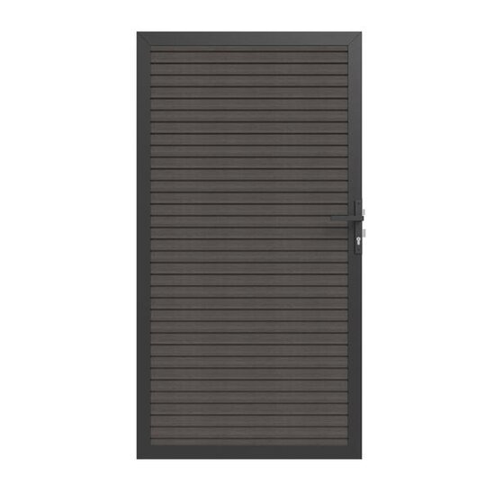 Composiet tuindeur 100x195 cm triple profiel antraciet zilvergrijs