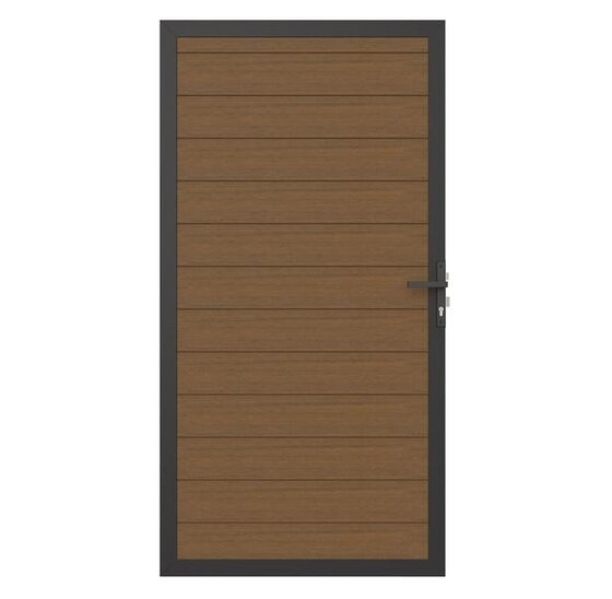 Composiet tuindeur 100x195 cm teakhout met aluminium frame