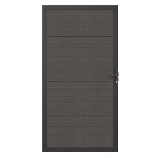 Composiet tuindeur 100x195 cm silver gray onderhoudsarm met coating