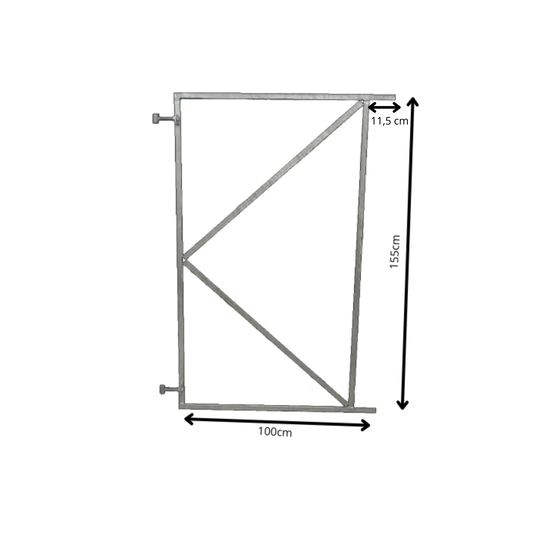 Verstelbaar poortframe 100x155 cm vuurverzinkt staal 1,3 mm