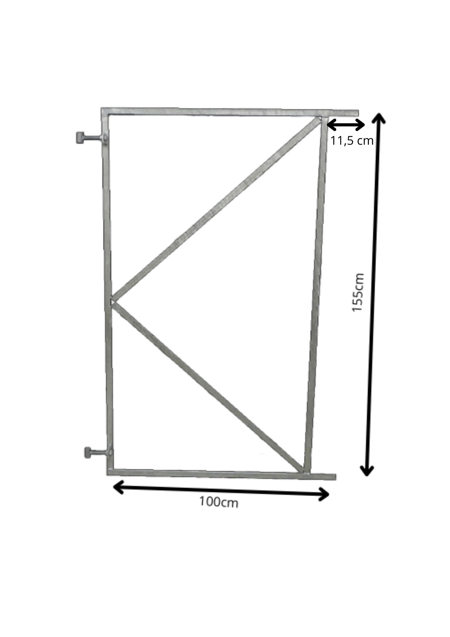 Verstelbaar poortframe 100x155 cm vuurverzinkt staal 1,3 mm