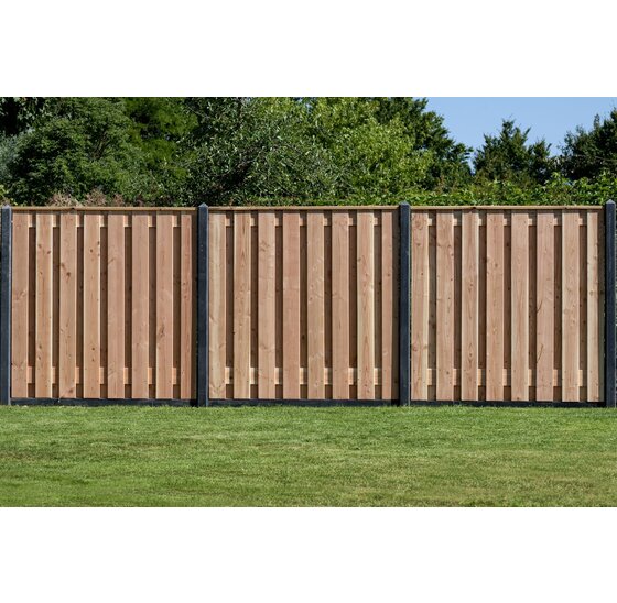 Betonpaal 10x10 cm antraciet met diamantkop voor hout-beton schutting