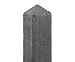 Betonpaal 10x10 cm antraciet met diamantkop voor hout-beton schutting