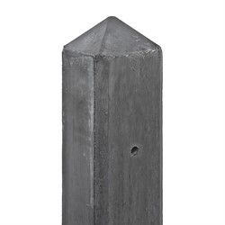 Betonpaal 10x10 cm antraciet met diamantkop voor hout-beton schutting