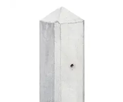 Betonpaal 10x10 cm grijs met diamantkop voor hout-betonschutting