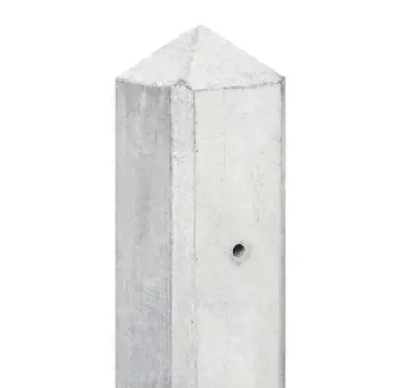 Betonpaal 10x10 cm grijs met diamantkop voor hout-betonschutting