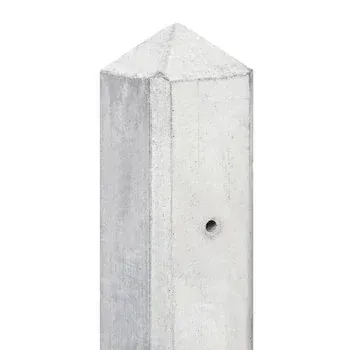 Betonpaal 10x10 cm grijs met diamantkop voor hout-betonschutting