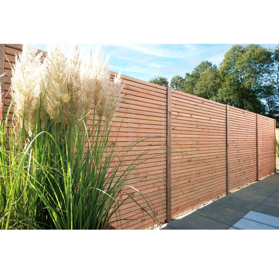 Douglashout tuinscherm horizontale latten 1,3x4,4 cm - Elan 180x180