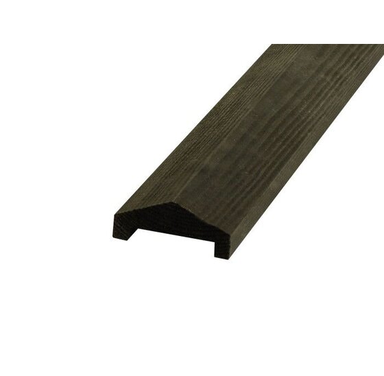 Afdeklat schutting grenen zwart geïmpregneerd 180 cm geschaafd