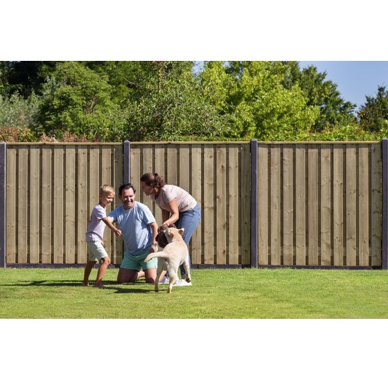 Grenen Schutting 21-planks Geschaafd – 180x180 cm | Groen Geïmpregneerd