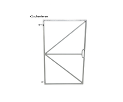 Poortframe 100x155cm met slotkast - (slotkast groot) [2mm] - Vuurverzinkt - Verstelbaar