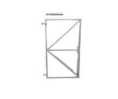 Poortframe 90x155cm met slotkast - (slotkast groot) [2mm] - Vuurverzinkt - Verstelbaar