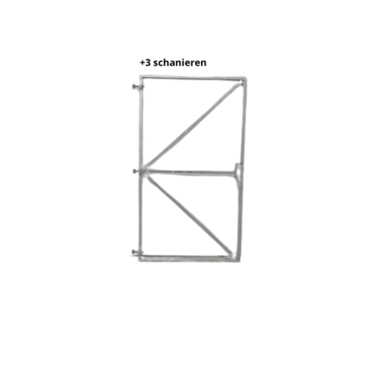 Poortframe verstelbaar met slotkast