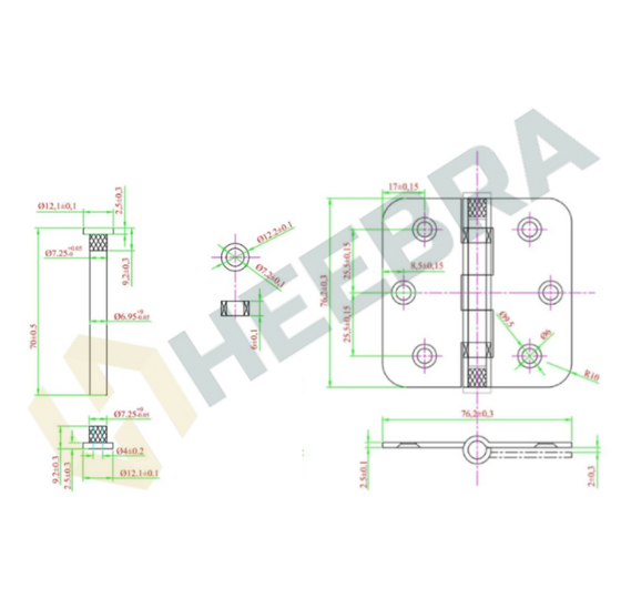Complete Set voor Poortdeuren PC72 RVS – Inclusief Scharnieren, Slot & Beslag