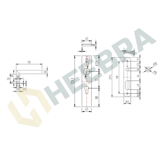 Complete Set voor Poortdeuren Extra Breed PC72 RVS – Inclusief Slot, Scharnieren & Beslag