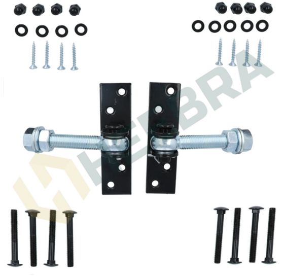 Complete Set voor Poortdeuren Breed PC72 Zwart – Inclusief Slot, Hengen & Beslag