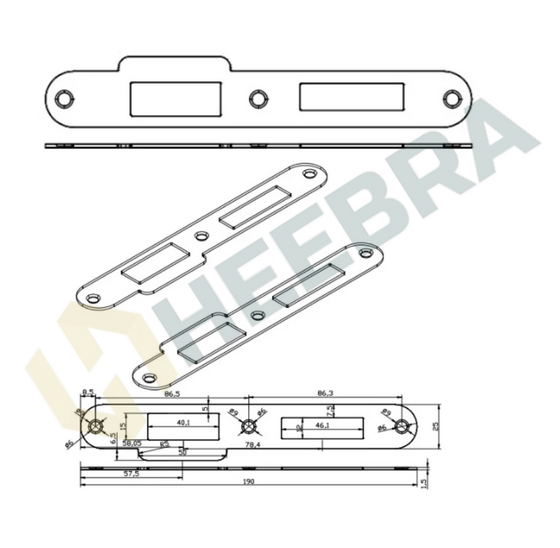 Complete Set voor Poortdeuren Luxe PC72 RVS – Inclusief Slot, Plaatduimen & Beslag