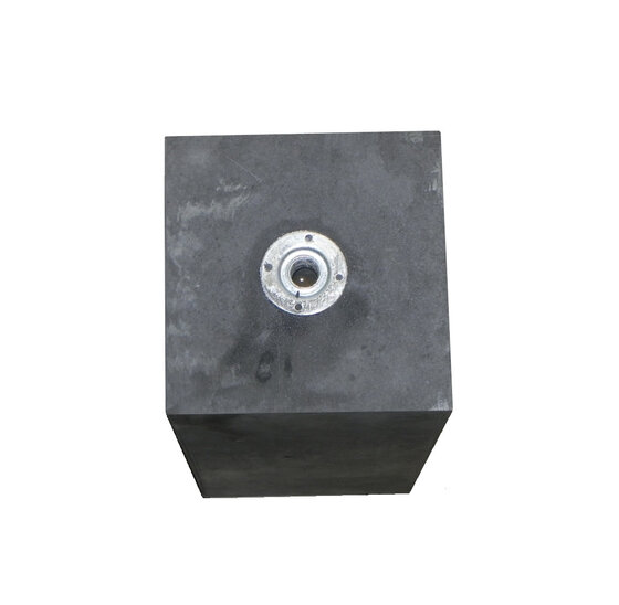 Betonpoer 58cm hoog met M16 schroefhuls, 120x120mm, zonder facetrand