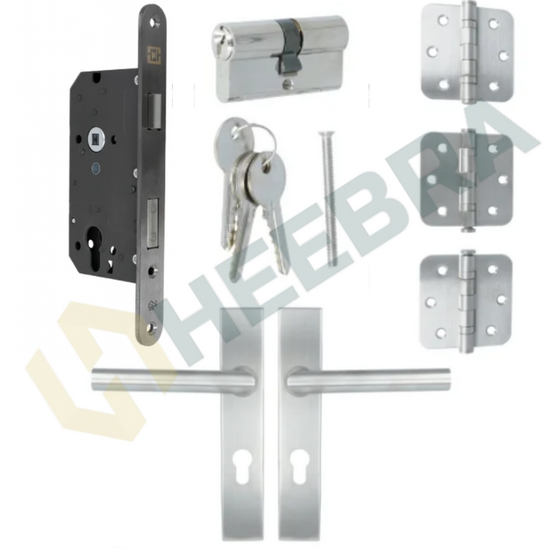 Complete Set voor Poortdeuren PC72 RVS – Inclusief Scharnieren, Slot & Beslag