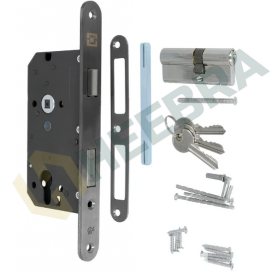 Complete Set voor Poortdeuren Extra Breed PC72 RVS – Inclusief Slot, Scharnieren & Beslag