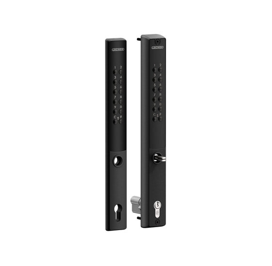 Batterijgevoed dubbelzijdig codeslot voor insteeksloten met 60 mm profiel – zwart