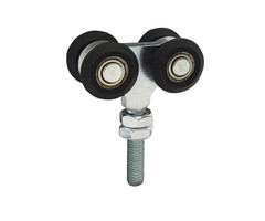 Viervoudig wielenblok met open lager M8 zwart nylon