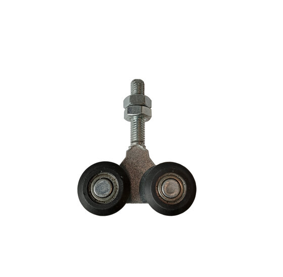 Viervoudig wielenblok met open lager M8 – zwart nylon, low noise, 80 kg draagvermogen