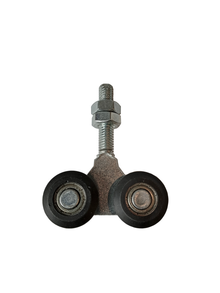 Viervoudig wielenblok met open lager M8 – zwart nylon, low noise, 80 kg draagvermogen