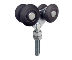 Viervoudig wielenblok met open lager 124MM M12 zwart nylon