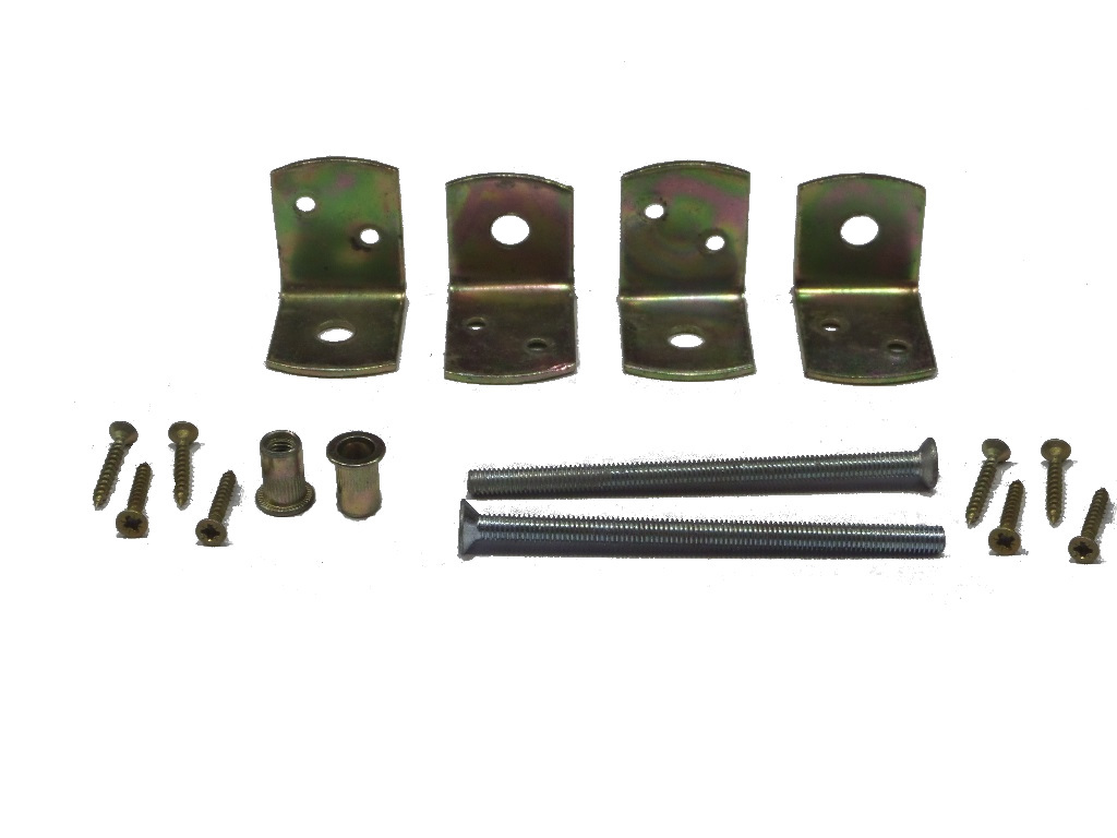L-beslag 35x30x40 mm met patentbouten - 2,5 mm staal (4 stuks)
