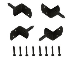 Hoekbeslag 35x30x40mm staal 2mm met schroef, zwart (4 stuks)