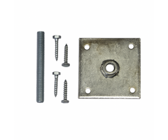 Betonpoerset 105x105mm met M16 draadstang en aangelaste moer verzinkt