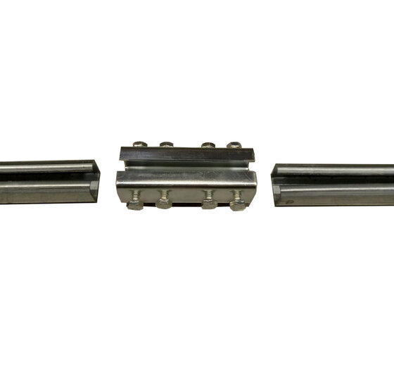 C-profielgeleider 3000 mm voor schuifpoorten en railgeleidingen – 53x42 mm, 2,5 mm dik, max. 180 kg