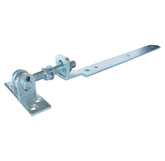 Verstelbaar poortbeslag met bocht van 10 mm – verstelbaar in breedte en diepte voor stevige poortmontage