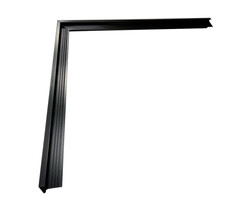 Aluminium daktrim buitenhoek 60x64mm zwart met verbindingsplaatje