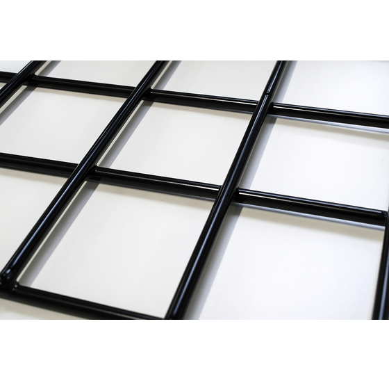 Gaaspaneel zwart 1800x1800 mm – staal met 100x100 mm maas en 4 mm draaddikte
