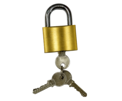 Hangslot 50x40 mm [16 mm] messing met geharde stalen beugel