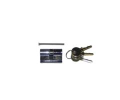 Dubbele cilinder 25/25 mm met 3 sleutels - chroom