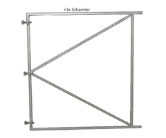 Verstelbaar poortframe 150x155cm vuurverzinkt met 3x scharnier